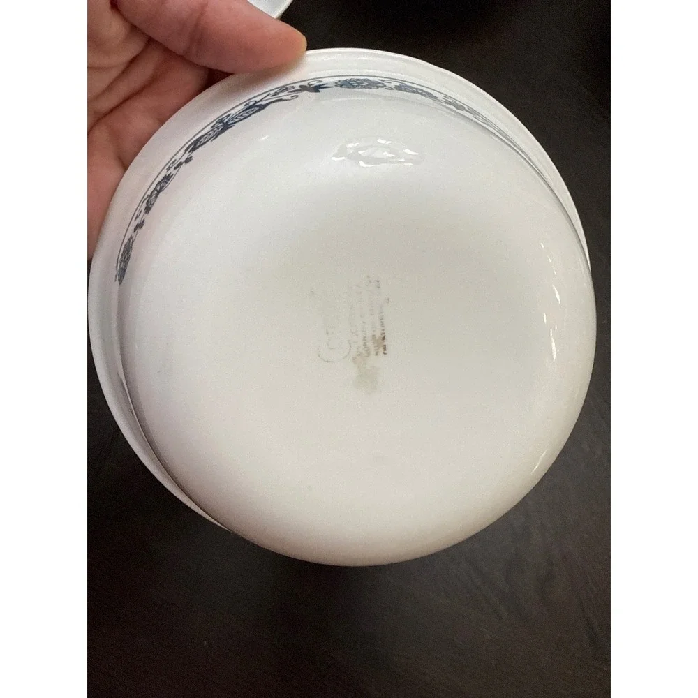 Corelle Old Town Blue Cereal Bowl 6.25 Inch‎ Vitrelle Blue Onion Floral White